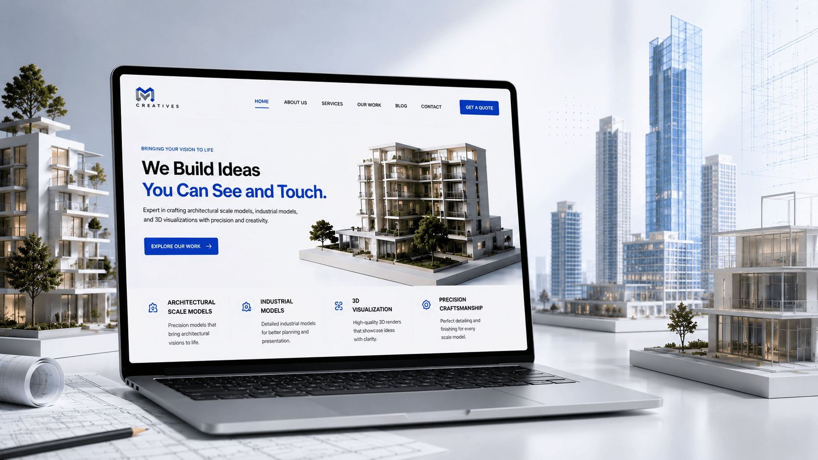 Architectural workspace background